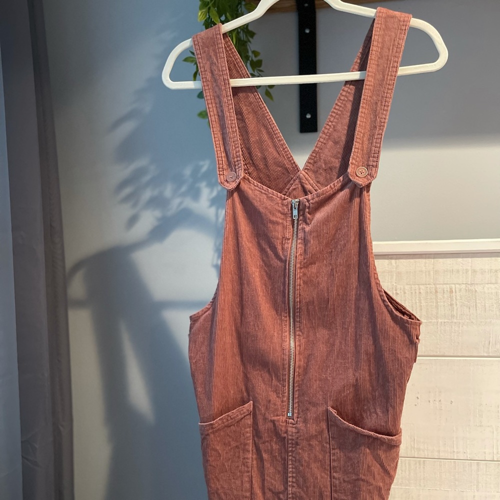 Zip up overall corduroy dress